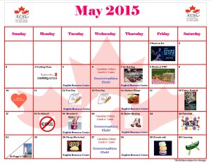 May Calendar 2015